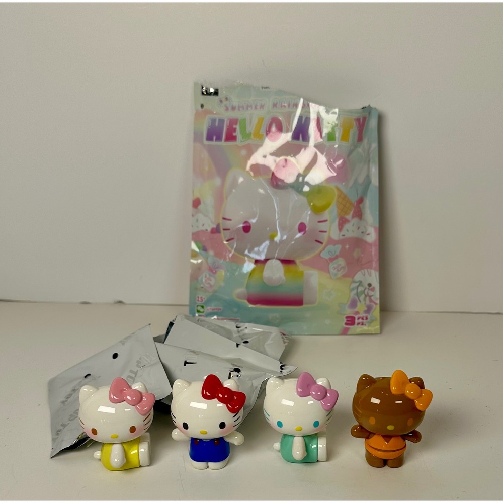 Sanrio Hello Kitty Summer Rainbow Top‎ Toy Mini Figures Set of 4 Blind Bag 2023
